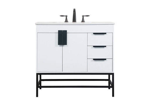 Elegant Lighting - VF48836MWH - Single Bathroom Vanity - Eugene - white