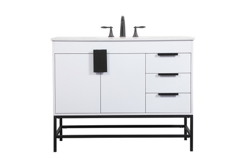 Elegant Lighting - VF48842MWH - Single Bathroom Vanity - Eugene - white
