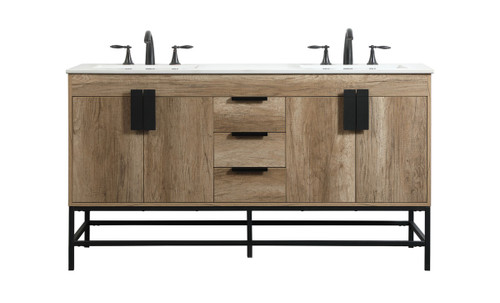 Elegant Lighting - VF48860DNT - Double Bathroom Vanity - Eugene - natural oak