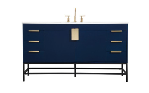 Elegant Lighting - VF48860MBL - Single Bathroom Vanity - Eugene - Blue