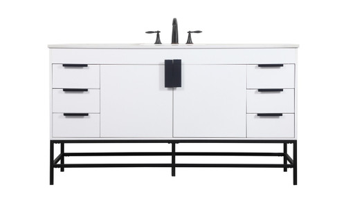 Elegant Lighting - VF48860MWH - Single Bathroom Vanity - Eugene - white