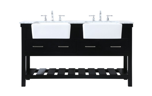 Elegant Lighting - VF60160DBK - Double Bathroom Vanity - Clement - black