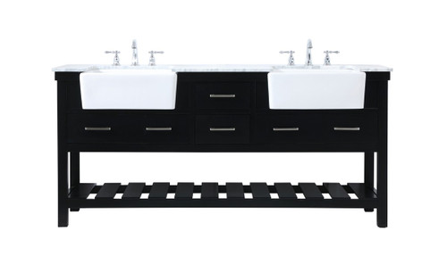 Elegant Lighting - VF60172DBK - Double Bathroom Vanity - Clement - black
