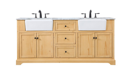Elegant Lighting - VF60272DNW - Double Bathroom Vanity - Franklin - natural wood