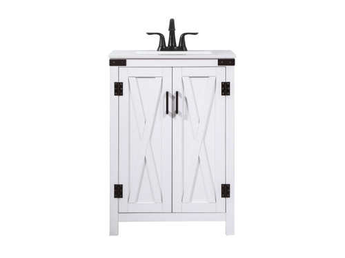 Elegant Lighting - VF90224WH - Single Bathroom Vanity - Grant - white