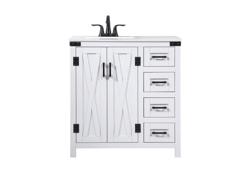 Elegant Lighting - VF90232WH - Single Bathroom Vanity - Grant - white