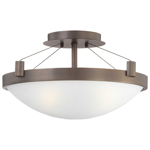 George Kovacs - P591-647 - Three Light Semi Flush Mount - Suspended - Copper Bronze Patina