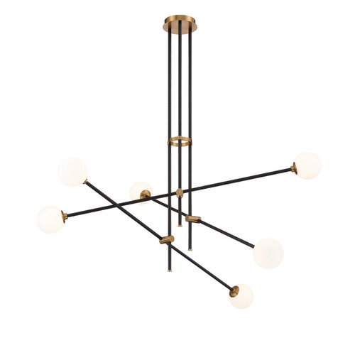 George Kovacs - P8151-681 - Six Light Pendant - Cosmet - Coal And Aged Brass