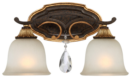 Metropolitan - N1462-652 - Two Light Bath - Chateau Nobles - Raven Bronze With Sunburst Gold Leaf Highlights