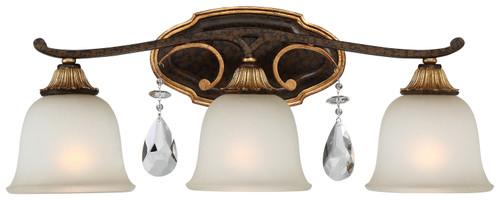 Metropolitan - N1463-652 - Three Light Bath - Chateau Nobles - Raven Bronze With Sunburst Gold Leaf Highlights