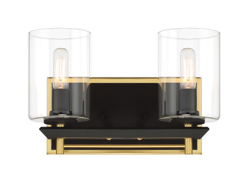 Metropolitan - N1852-707 - Two Light Bath Bar - Sable Point - Sand Black With Honey Gold