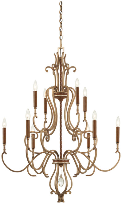 Metropolitan - N6558-690 - Ten Light Chandelier - Magnolia Manor - Pale Gold With Distressed Bronze