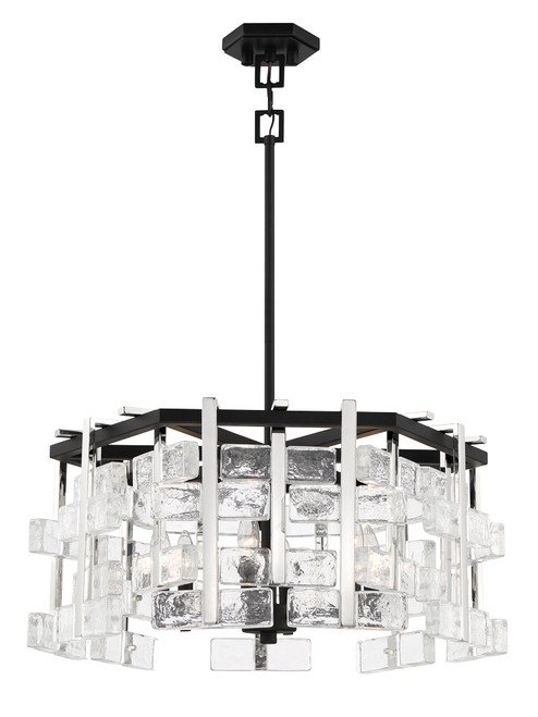 Metropolitan - N7545-729 - Six Light Pendant - Painesdale - Sand Coal and Polished Nickel