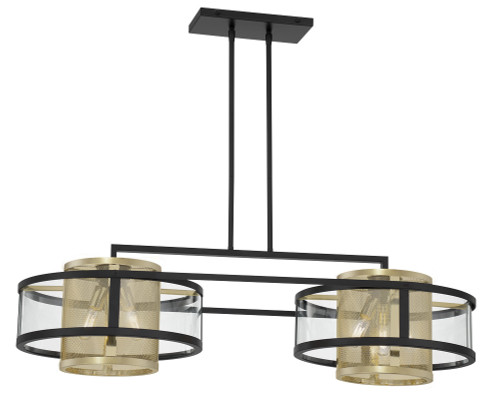 Metropolitan - N7819-726 - Six Light Island Pendant - Soho by Robin Baron - Coal And Soft Brass