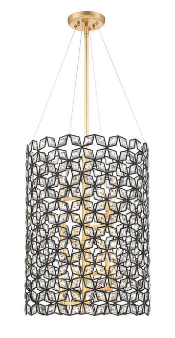 Metropolitan - N7847-711 - Eight Light Foyer Pendant - Brookcrest - Sand Coal With Gold Highlights