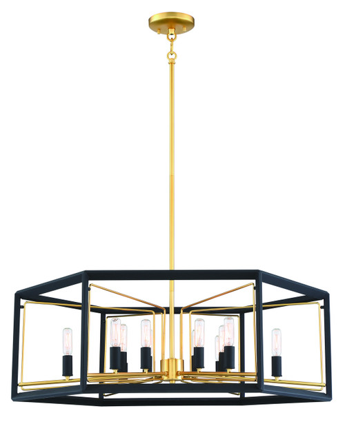 Metropolitan - N7855-707 - 12 Light Pendant - Sable Point - Sand Black With Honey Gold