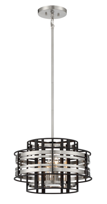 Metropolitan - N7984-420 - Four Light Foyer Pendant - Presten - Brushed Nickle With Sand Coal
