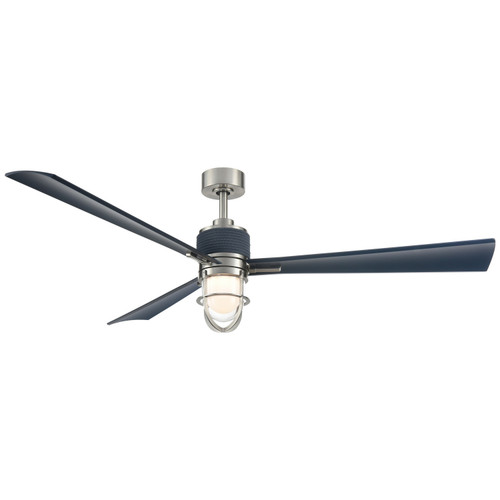 Minka Aire - F768L-BNW/NVY - 65Ceiling Fan - Nauticus - Brushed Nickel Wet With Navy Blades