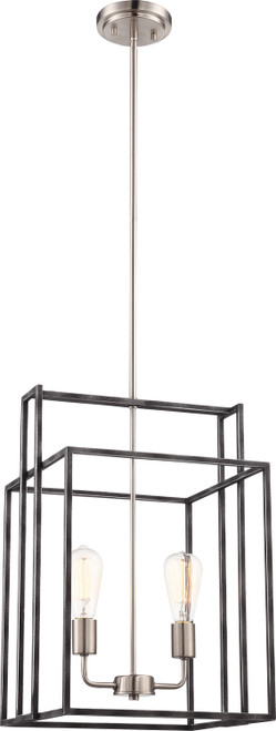 Nuvo Lighting - 60-5857 - Two Light Pendant - Lake - Iron Black / Brushed Nickel Accents