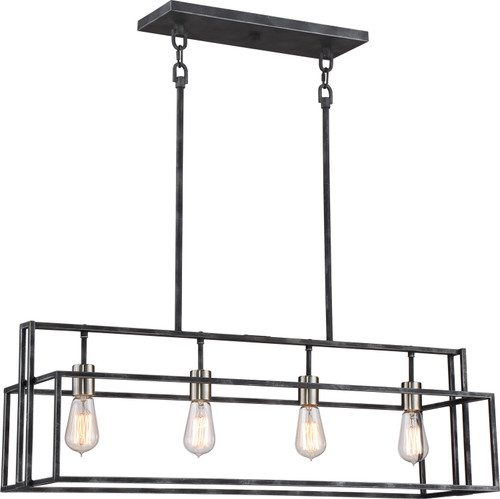 Nuvo Lighting - 60-5859 - Four Light Island Pendant - Lake - Iron Black / Brushed Nickel