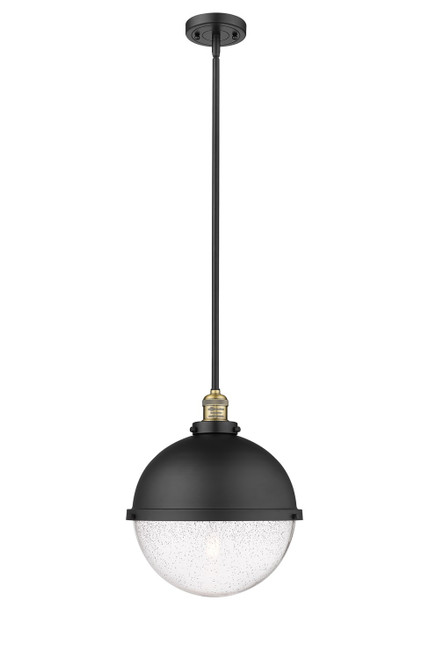 Innovations - 201S-BAB-HFS-124-BK-LED - LED Pendant - Franklin Restoration - Black Antique Brass