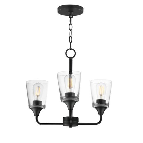 Maxim - 12873CLBK - Three Light Chandelier - Hudson - Black