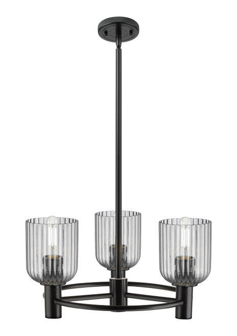 Innovations - 434-3CR-BK-G559-5SM - Three Light Pendant - Downtown Urban - Matte Black