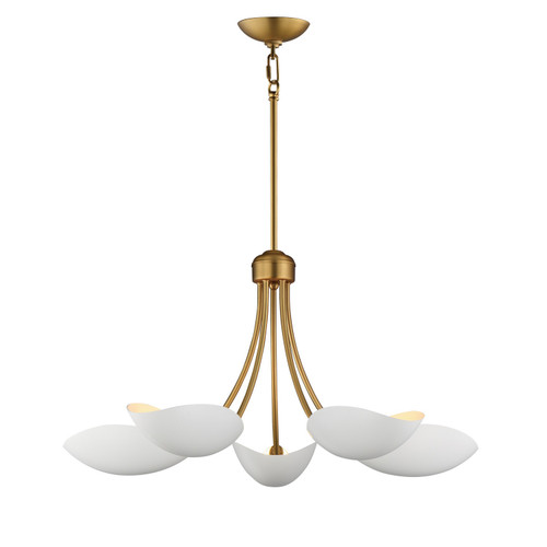 Maxim - 10825WTNAB - Five Light Chandelier - Maris - White/Natural Aged Brass