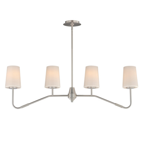 Maxim - 12697WTSN - Four Light Linear Chandelier - Durham - Satin Nickel