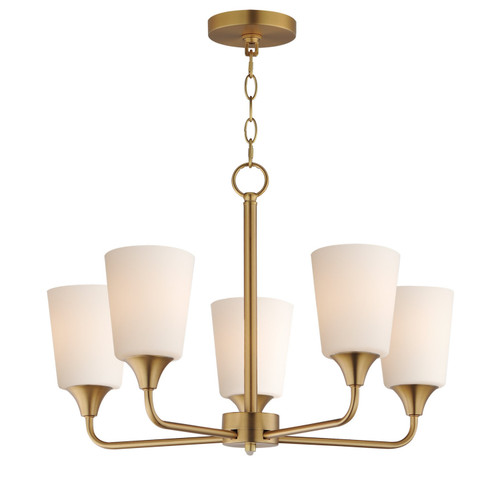 Maxim - 12875SWNAB - Five Light Chandelier - Hudson - Natural Aged Brass