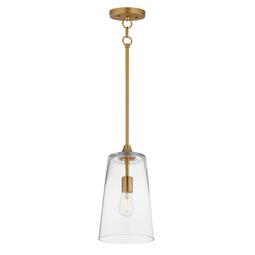 Maxim - 12886CLNAB - One Light Pendant - Hudson - Natural Aged Brass