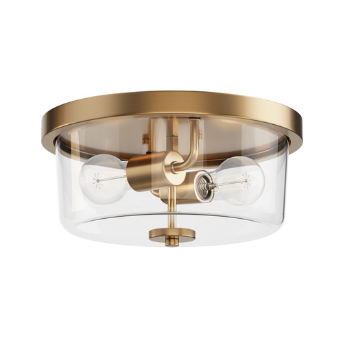 Maxim - 5691CLNAB - Two Light Flush Mount - Fuller - Natural Aged Brass