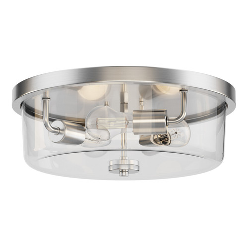 Maxim - 5693CLSN - Three Light Flush Mount - Fuller - Satin Nickel