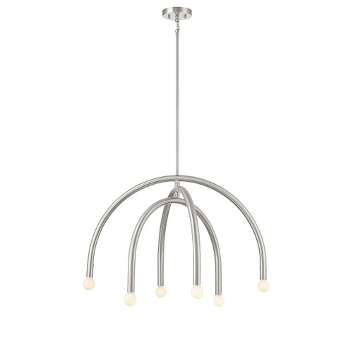 Meridian - M100115BN - Six Light Chandelier - Brushed Nickel