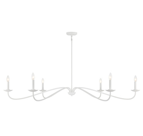 Meridian - M100119BQW - Six Light Chandelier - Bisque White