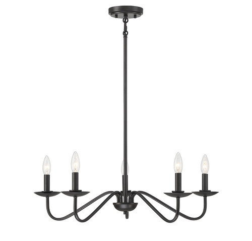 Meridian - M100120MBK - Five Light Chandelier - Matte Black