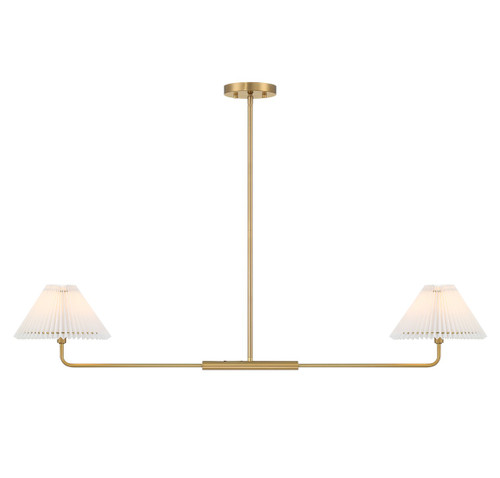 Meridian - M100122NB - Two Light Linear Chandelier - Natural Brass