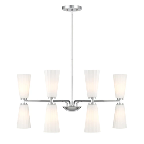 Meridian - M100126CH - Eight Light Chandelier - Chrome