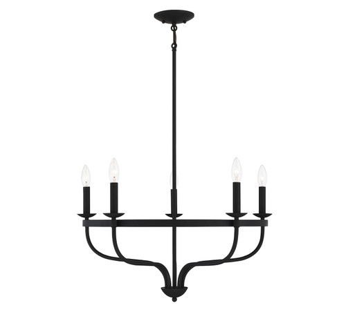 Meridian - M10087MBK - Five Light Chandelier - Matte Black