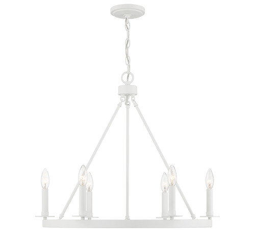 Meridian - M10093BQW - Six Light Chandelier - Bisque White