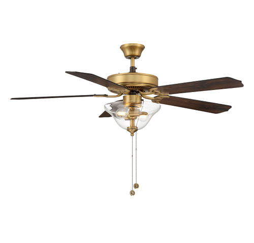 Meridian - M2019NBRV - 52 Ceiling Fan - Natural Brass
