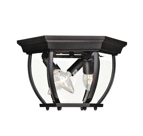 Meridian - M50059BK - Three Light Outdoor Flush Mount - Black