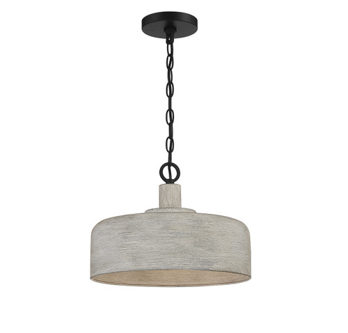 Meridian - M70103WGBK - One Light Pendant - Weathered Gray w/Black