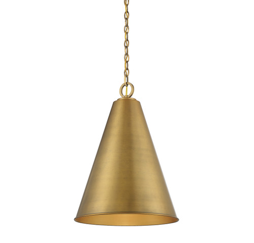 Meridian - M70112NB - One Light Pendant - Natural Brass