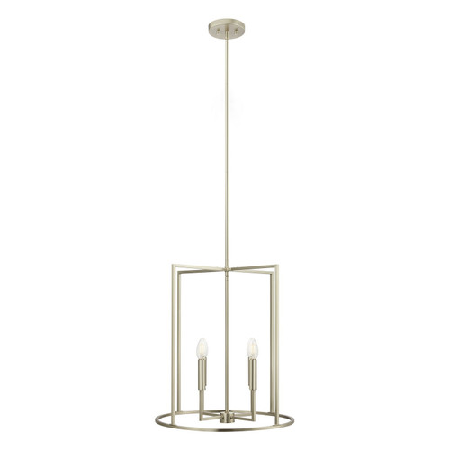 Meridian - M7044BN - Four Light Pendant - Brushed Nickel
