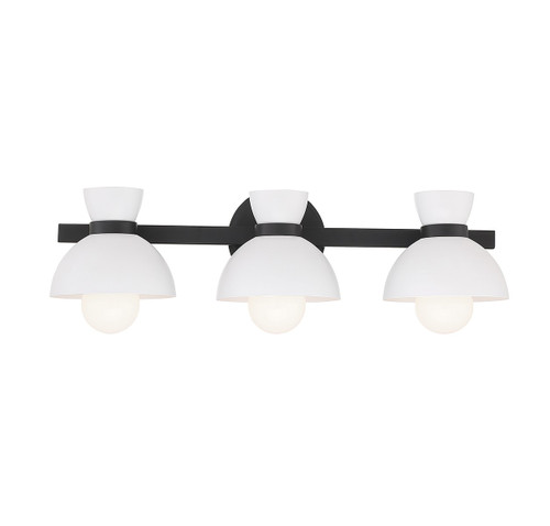 Meridian - M80075MBK - Three Light Bathroom Vanity - Matte Black