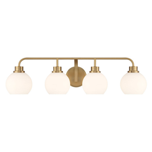 Meridian - M80082NB - Four Light Bathroom Vanity - Natural Brass