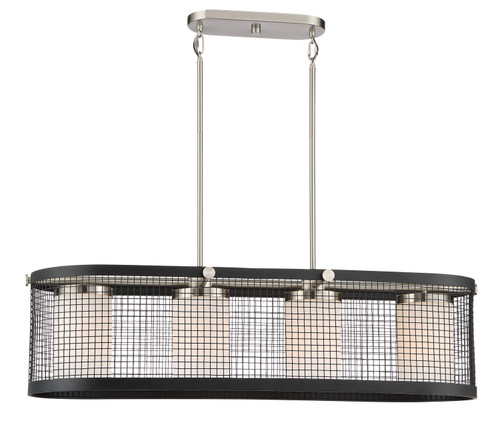 Nuvo Lighting - 60-6455 - Four Light Pendant - Pratt - Black / Brushed Nickel Accents