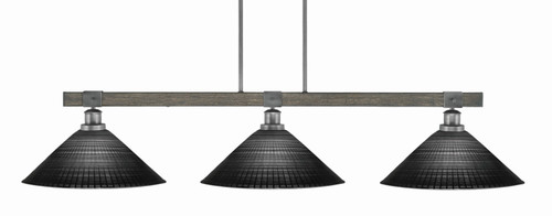 Toltec Lighting - 1863-GPDW-4019 - Three Light Billiard/Island - Tacoma - Graphite & Painted Distressed