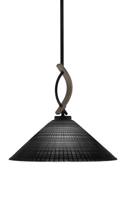 Toltec Lighting - 2901-MBDW-4019 - One Light Pendant - Monterey - Matte Black & Painted Distressed